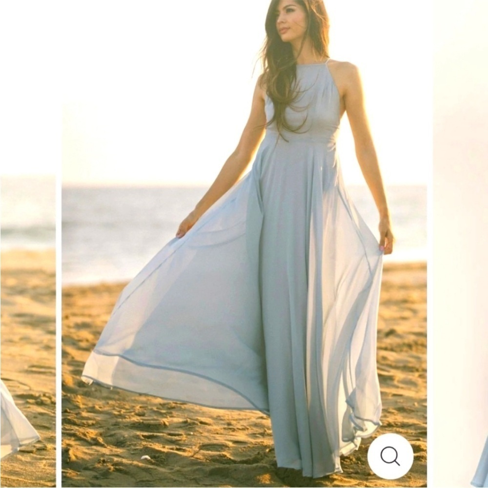 Stunning Light Blue Evening Gown Size Medium Formal Bridesmaid Prom Homecoming